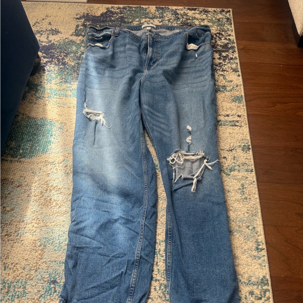 Abercrombie & Fitch Curve Love Ultra High Rise Ankle Straight Jean 35/20L